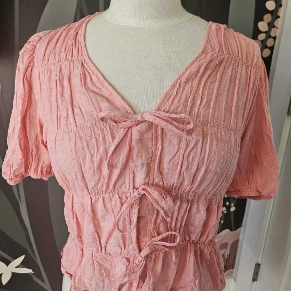 Pink Ruched Women's Top - Picture 4 of 5
